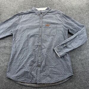 Ocean Current Shirt Mens Large Blue Geometric Print Button Down Long‎ Sleeve